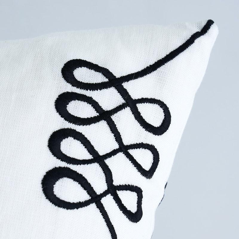 Schumacher Nicolette Embroidery Ivory 22" x 22" Pillow