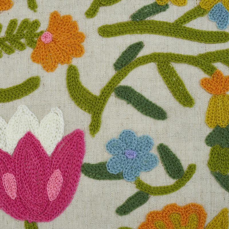 Schumacher Multi 20" x 20" Crewel Garden Pillow