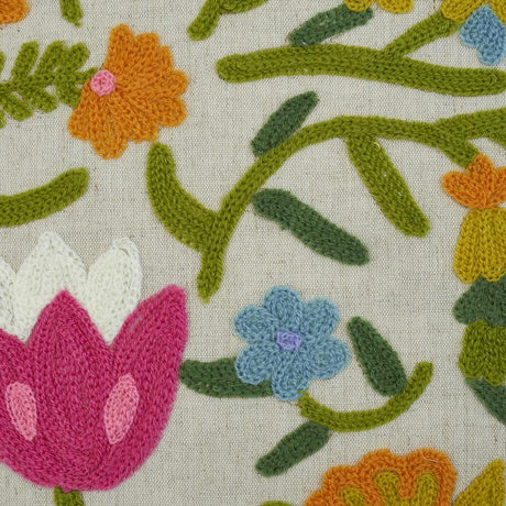 Schumacher Multi 20" x 20" Crewel Garden Pillow