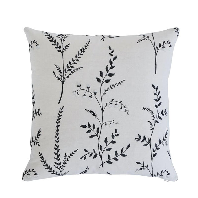 Schumacher Black 20" x 20" Cynthia Embroidered Pillow
