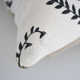 Schumacher Black 20" x 20" Cynthia Embroidered Pillow