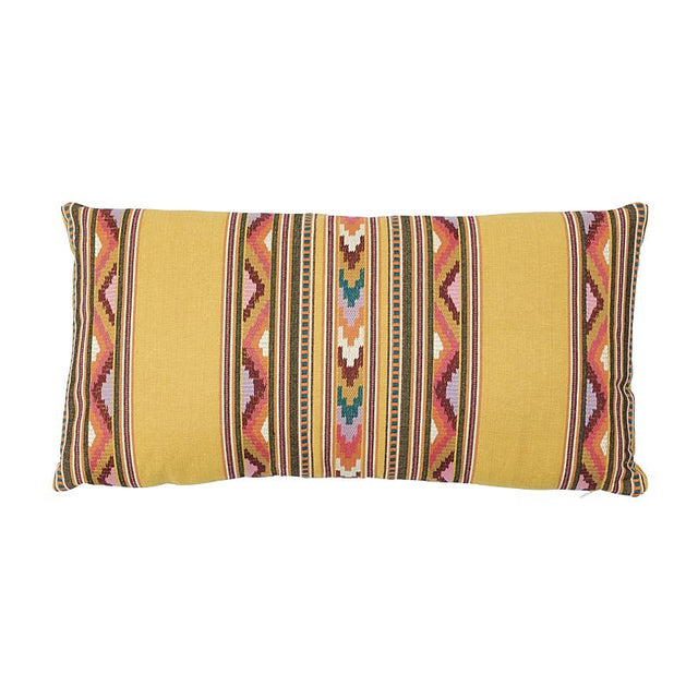 Schumacher Saffron 24" x 12" Zarzuela Embroidery Pillow
