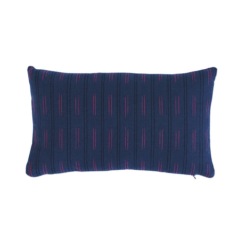 Schumacher Navy 18" x 12" Ainsley Stripe I/O Pillow