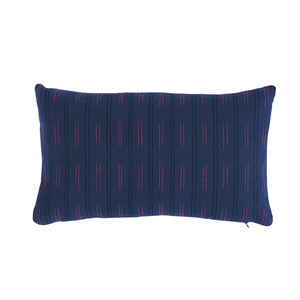 Schumacher Ainsley Stripe Indoor/Outdoor Pillo Navy 18" x 12" Pillow