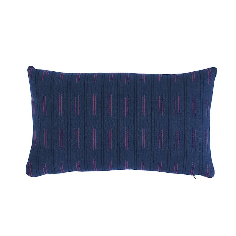 Schumacher Ainsley Stripe Indoor/Outdoor Pillo Navy 20" x 12" Pillow