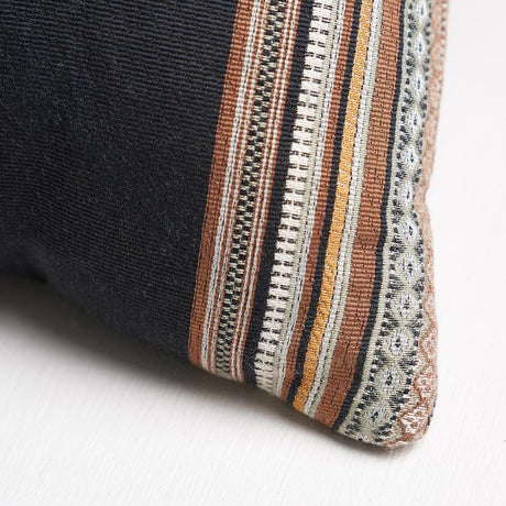 Schumacher Black 24" x 12" Markova Stripe Pillow