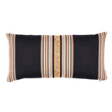 Schumacher Black 24" x 12" Markova Stripe Pillow