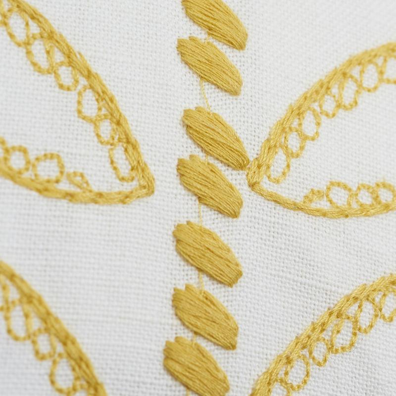 Schumacher Yellow 16" x 11" Camile Embroidery Pillow