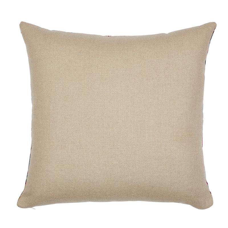 Schumacher Red & Peacock 22" x 22" Bezique Flamestitch Pillow