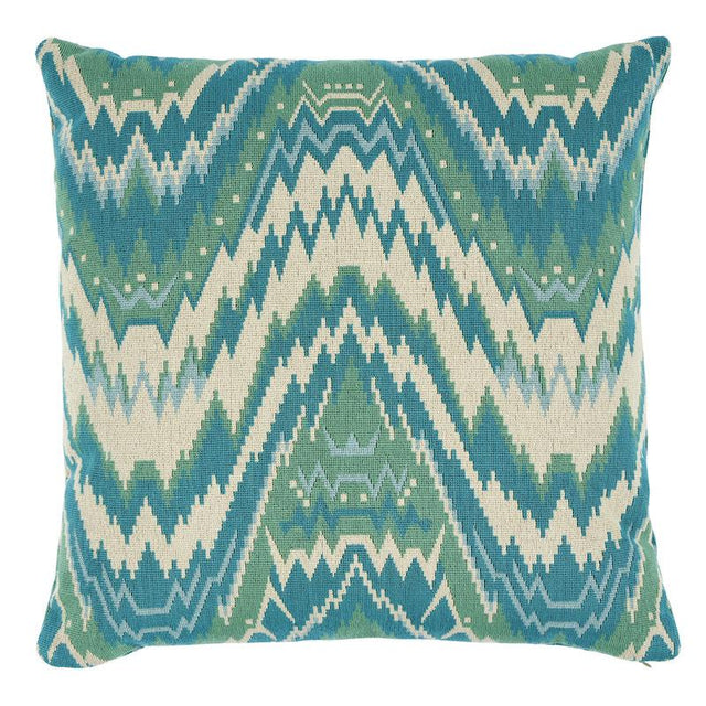 Schumacher Peacock 22" x 22" Tauride Pingl Pillow