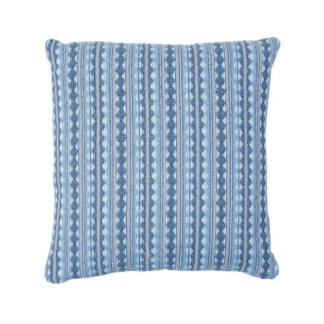 Schumacher Sky 22" x 22" Tarnby Stripe Pillow