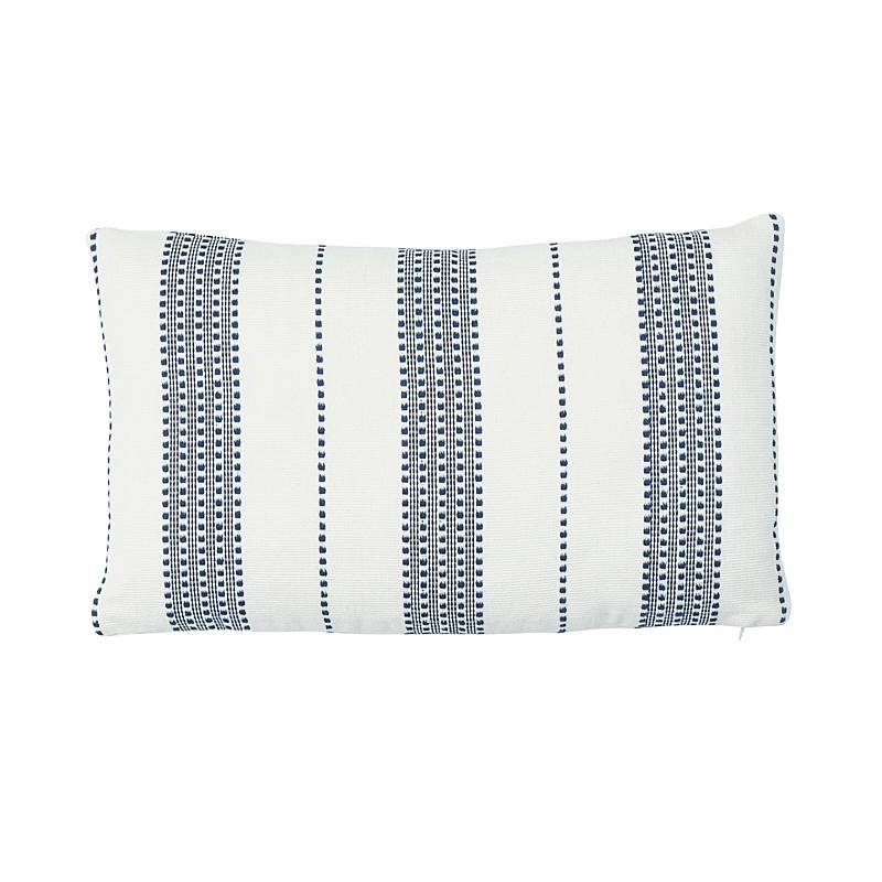 Schumacher Navy 20" x 12" Lubeck Stripe Pillow