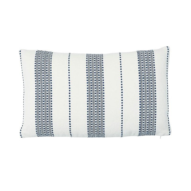 Schumacher Navy 20" x 12" Lubeck Stripe Pillow