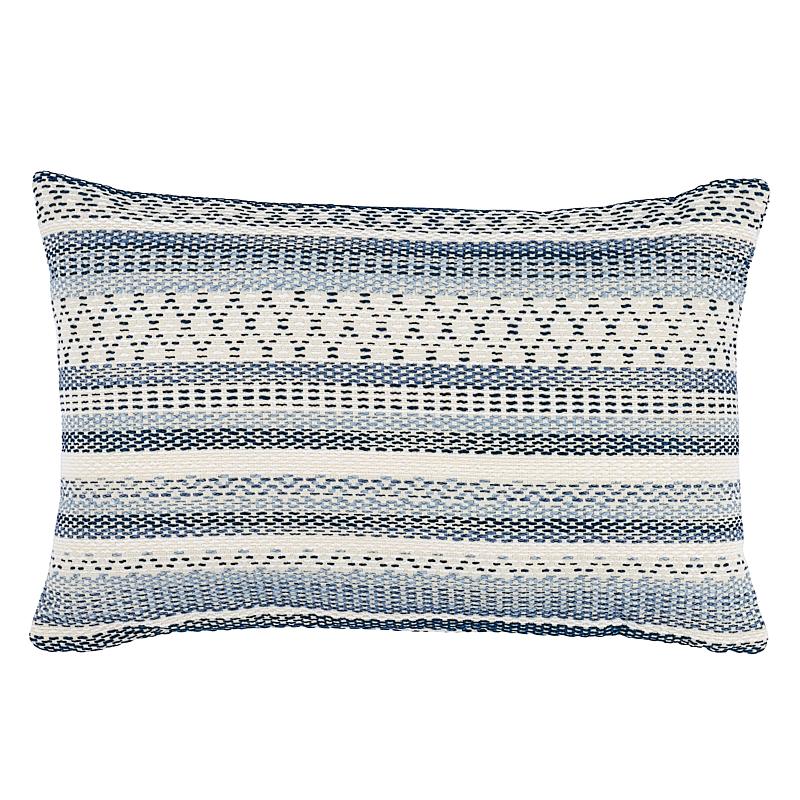 Schumacher Blue 20" x 14" Fremont I/O Pillow
