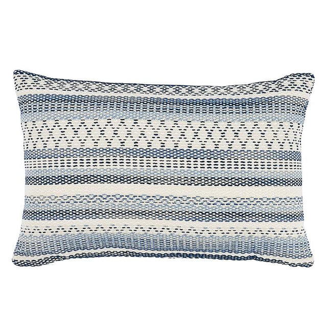 Schumacher Blue 22" x 14" Fremont I/O Pillow