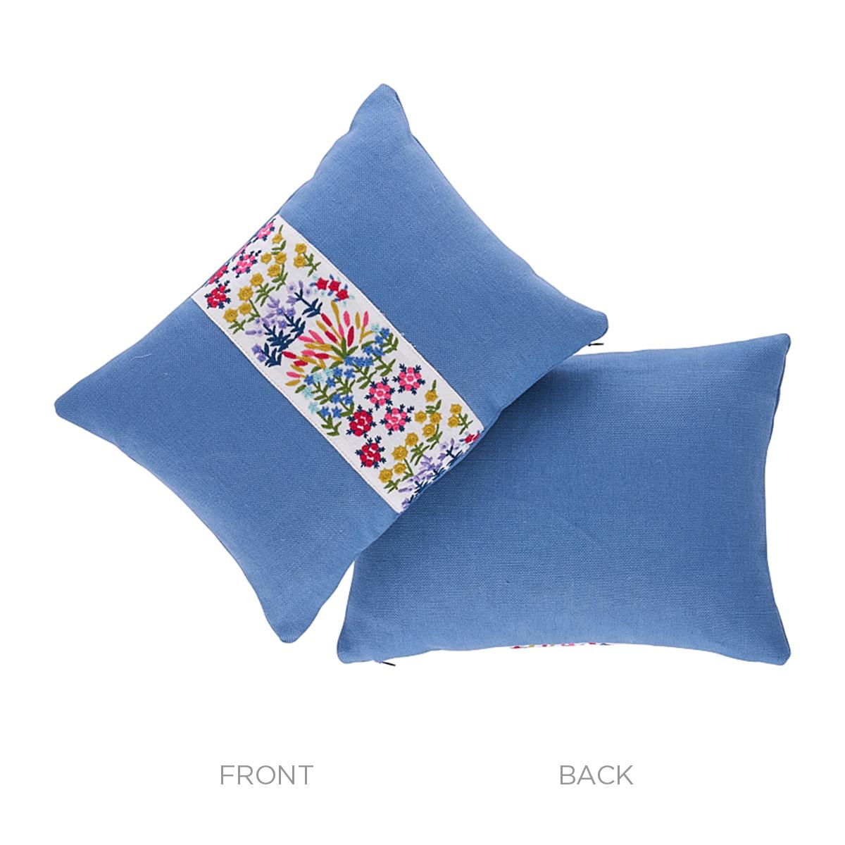 Schumacher Ivory 16" x 12" Lula Embroidered Pillow