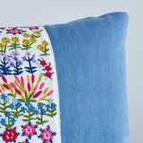 Schumacher Ivory 16" x 12" Lula Embroidered Pillow