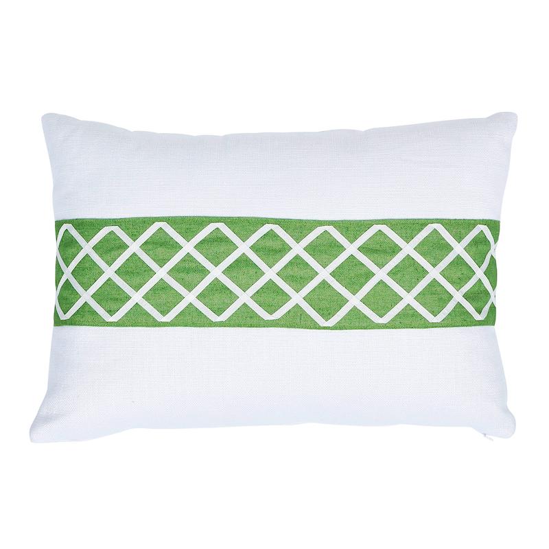 Schumacher Zella Green & White 20" x 14" Pillow