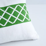 Schumacher Green & White 20" x 14" Zella Pillow