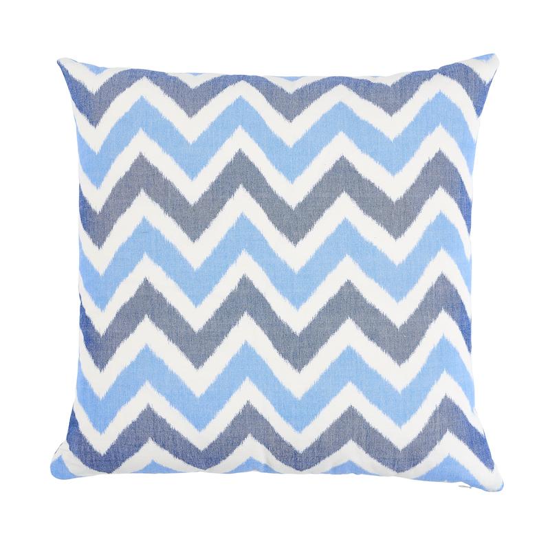 Schumacher Indigo 22" x 22" Vedado Ikat Pillow