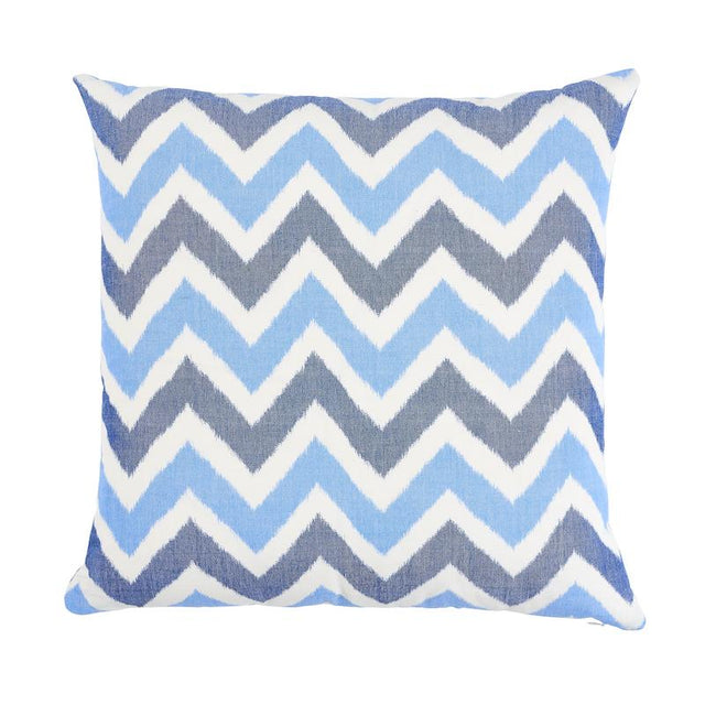 Schumacher Indigo 22" x 22" Vedado Ikat Pillow