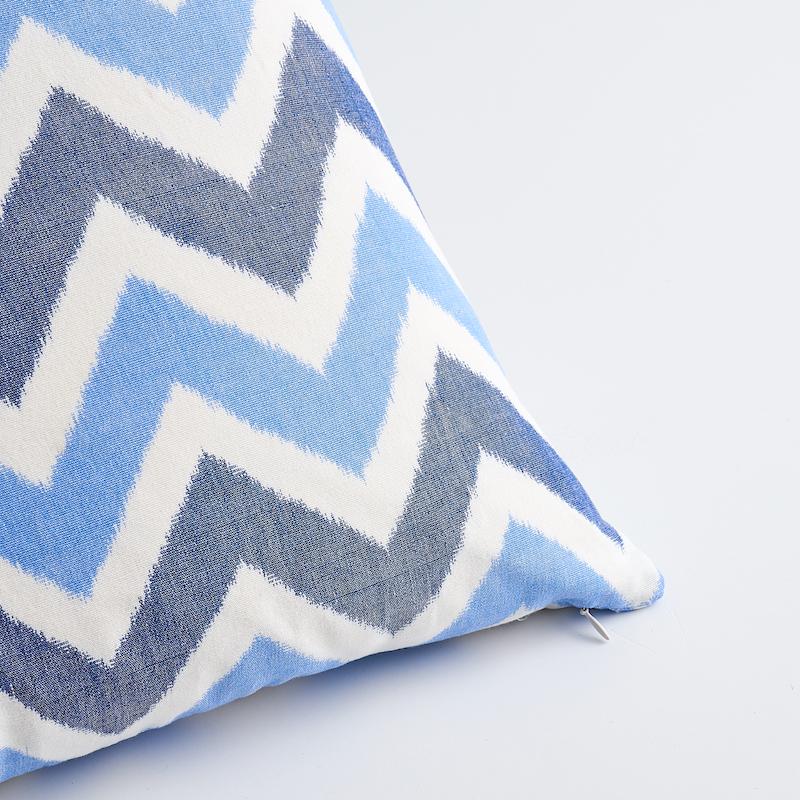 Schumacher Indigo 22" x 22" Vedado Ikat Pillow