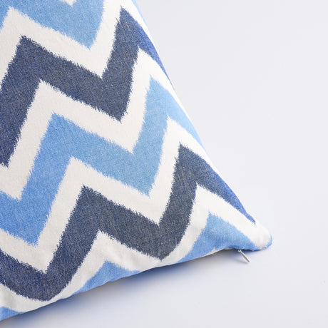 Schumacher Indigo 24" x 24" Vedado Ikat Pillow