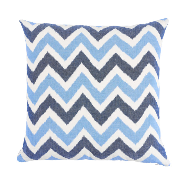 Schumacher Indigo 24" x 24" Vedado Ikat Pillow