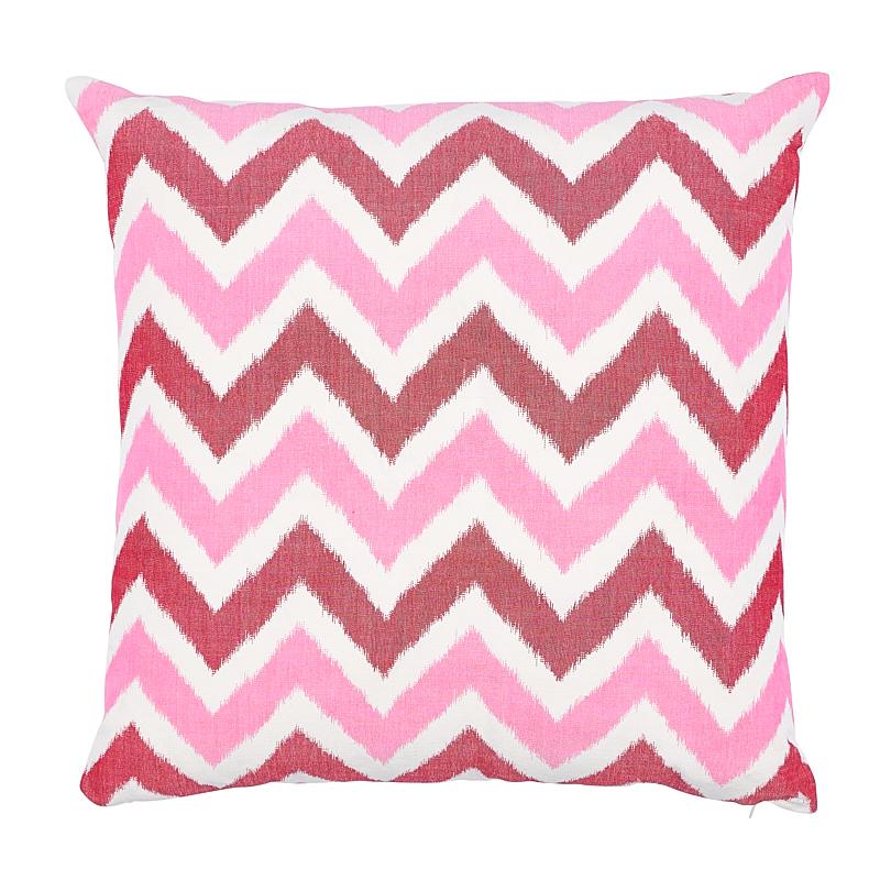 Schumacher Pink 24" x 24" Vedado Ikat Pillow