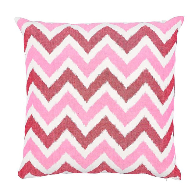 Schumacher Pink 24" x 24" Vedado Ikat Pillow