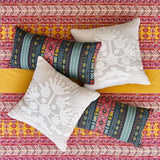 Schumacher Red & Black 24" x 12" Vinka Embroidery Pillow