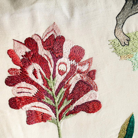 Schumacher Multi 14" x 14" Royal Silk Embroidery Pillow A