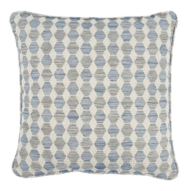Schumacher Blue 22" x 22" Coquina Pillow