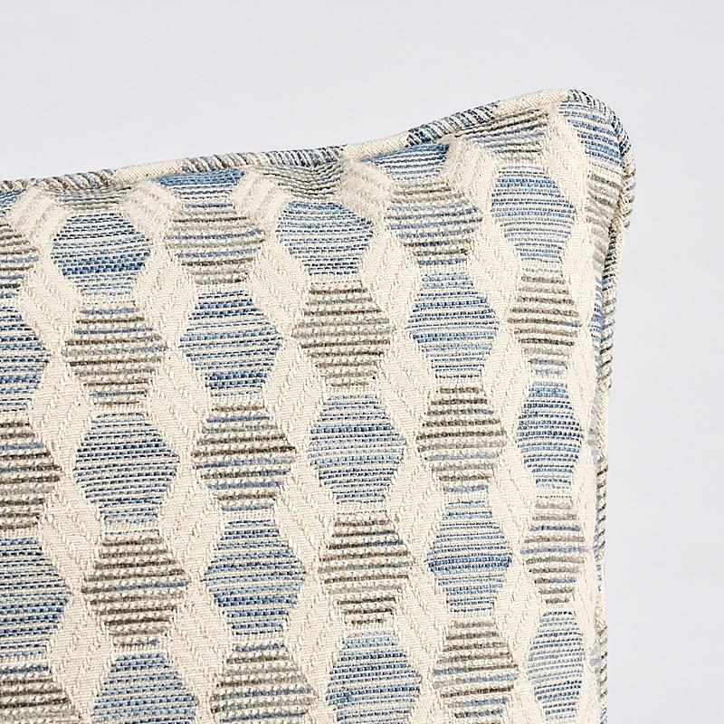 Schumacher Blue 22" x 22" Coquina Pillow