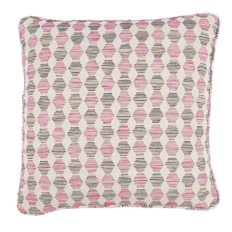 Schumacher Pink 22" x 22" Coquina Pillow
