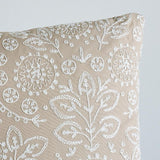 Schumacher Tiana Embroidery Natural 22" x 22" Pillow