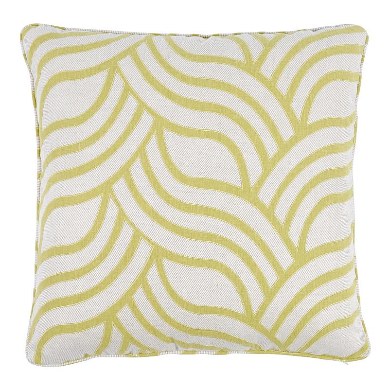 Schumacher Sangomar Applique Citron 22" x 22" Pillow