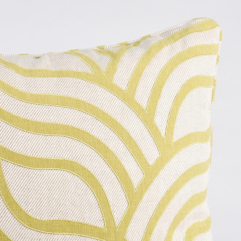 Schumacher Sangomar Applique Citron 22" x 22" Pillow