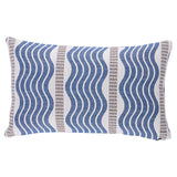 Schumacher Sina Stripe Blue 22" x 14" Pillow