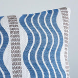 Schumacher Sina Stripe Blue 22" x 14" Pillow