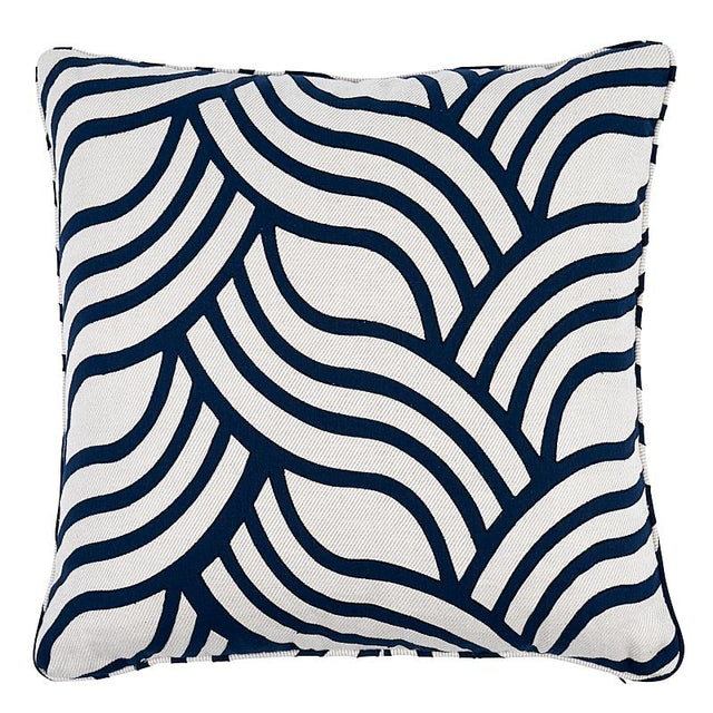 Schumacher Sangomar Applique Navy 22" x 22" Pillow