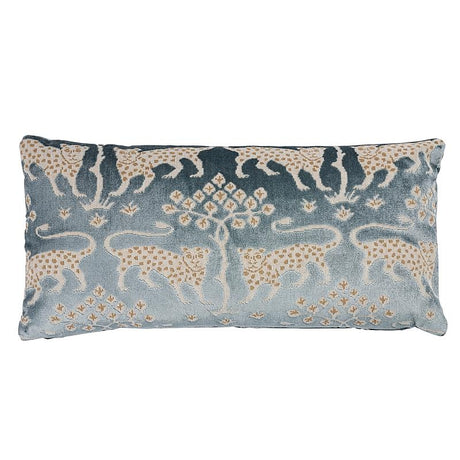 Schumacher Woodland Leopard Velvet Mineral 24" x 12" Pillow
