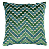 Schumacher Emerald 18" x 18" Florentine Chevron Pillow