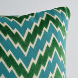 Schumacher Emerald 18" x 18" Florentine Chevron Pillow