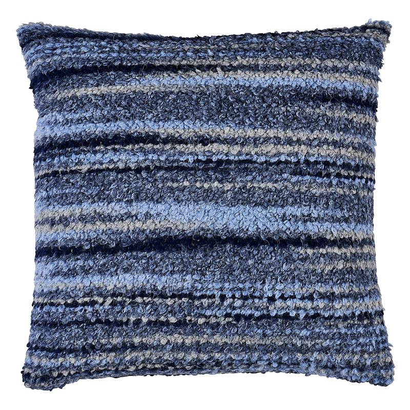 Schumacher Blues 22" x 22" Bensley Boucle Pillow
