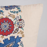 Schumacher Anatolia Embroidery Red & Blue 20" x 20" Pillow