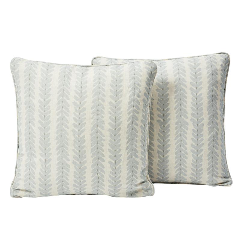Schumacher Blue 20" x 20" Woodperry Pillow