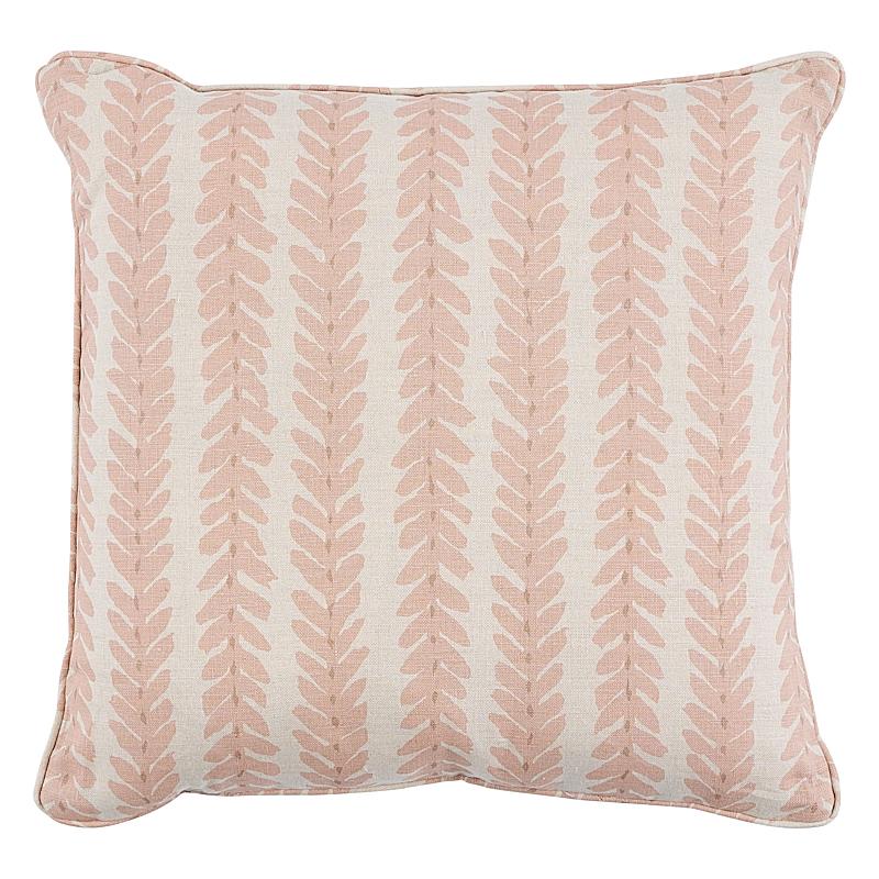 Schumacher Woodperry Pink & Natural 18" x 18" Pillow
