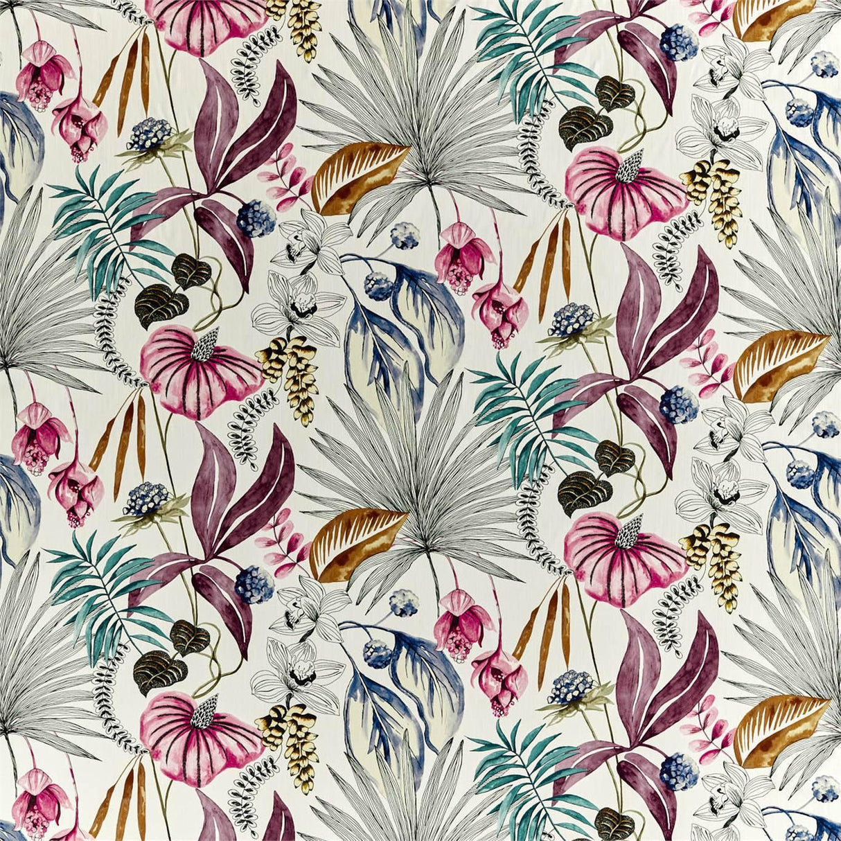 Harlequin Habanera Cerise/Honey/Marine Fabric