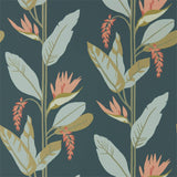 Harlequin Llenya Ink/Coral/Seaglass Wallpaper